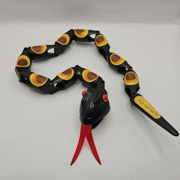 Vintage Imperial Fun Toy Black Snake Yellow/Orange/Brown Sticker Decals - Picture 1 of 13